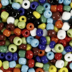 Rocaillepärlor, Dia. 4 mm, stl. 6/0, Hålstl. 0,9-1,2 mm, mixade färger, 1000 g/ 1 burk