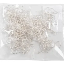 Öronkrokar, L: 18 mm, försilvrad, 100 st./ 1 förp.