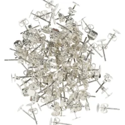 Öronstift, L: 13 mm, försilvrad, 100 st./ 1 förp.