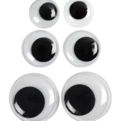 Rörliga Ögon, ej självhäftande, Dia. 12+14+20 mm, 18 mix./ 1 förp.