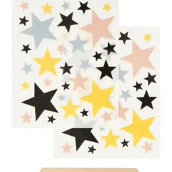 Rub-on Stickers, stjärnor, ark 12,2x15,3 cm, 1 förp.