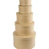 Runda Hattaskar, H: 8+10+13+15+19 cm, Dia. 16,5+18,5+24+28,5+35,5 cm, 5 st./ 1 set