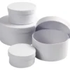 Runda Pappaskar, stl. 8x4 + 10x5 + 12x6 + 14x7 cm, vit, 4 st./ 1 set
