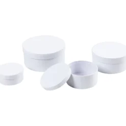 Runda Pappaskar, stl. 8x4 + 10x5 + 12x6 + 14x7 cm, vit, 4 st./ 1 set