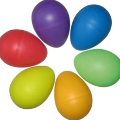 Rytmägg i plast, stl. 5 x 4 cm, mixade färger, 6 st./ 1 förp.