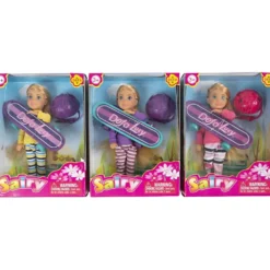 Sarah docka med skateboard, L: 14 cm, 9 delar/ 1 förp.