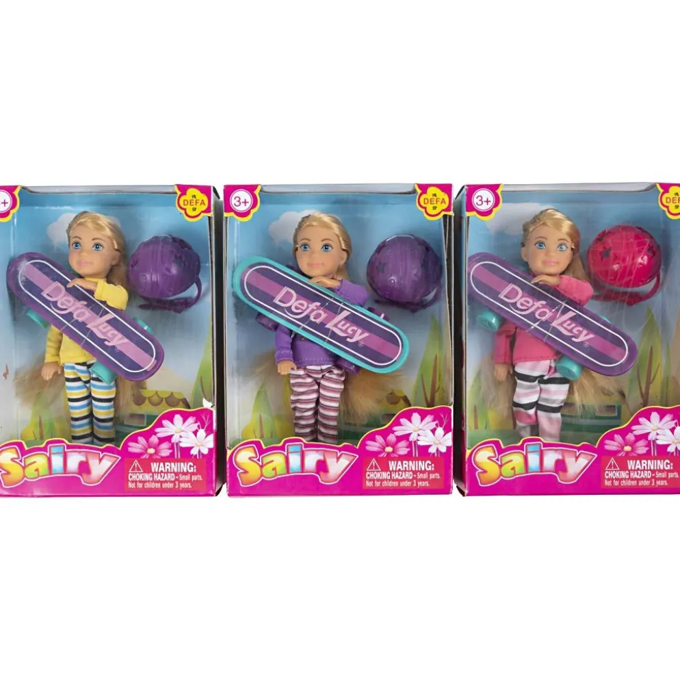 Sarah docka med skateboard, L: 14 cm, 9 delar/ 1 förp.
