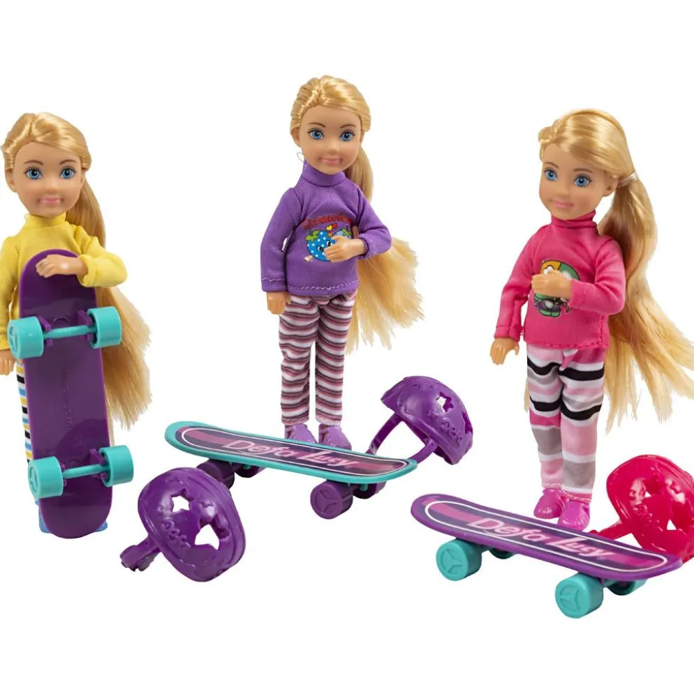 Sarah docka med skateboard, L: 14 cm, 9 delar/ 1 förp.