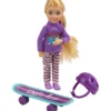 Sarah docka med skateboard, L: 14 cm, 3 delar/ 1 förp.