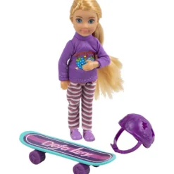 Sarah docka med skateboard, L: 14 cm, 3 delar/ 1 förp.