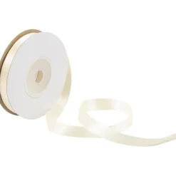 Satinband, B: 10 mm, cream, 10 m/ 1 rl.