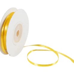 Satinband, B: 3 mm, solgul, 30 m/ 1 rl.