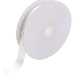 Satinband, B: 25 mm, vit, 50 m/ 1 rl.