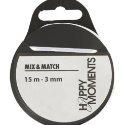 Satinband, B: 3 mm, vit, 15 m/ 1 rl.