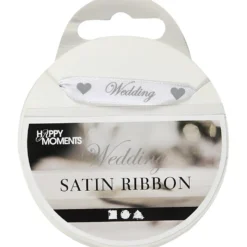 Satinband, B: 10 mm, vit, 8 m/ 1 rl.