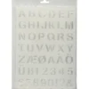 Schablon, bokstäver och siffror, H: 25 mm, ark 21x29 cm, 1 st.