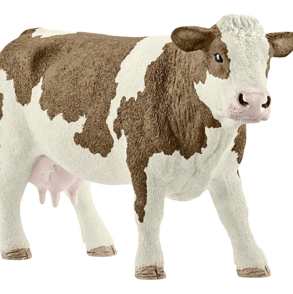 Schleich Bondgårdsdjur, Simmental-ko, stl. 13x4x7,7 cm, 1 st.
