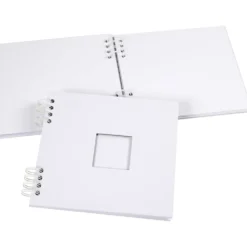 Scrapbok med spiral, stl. 20x20 cm, 250 g, vit, 1 st.