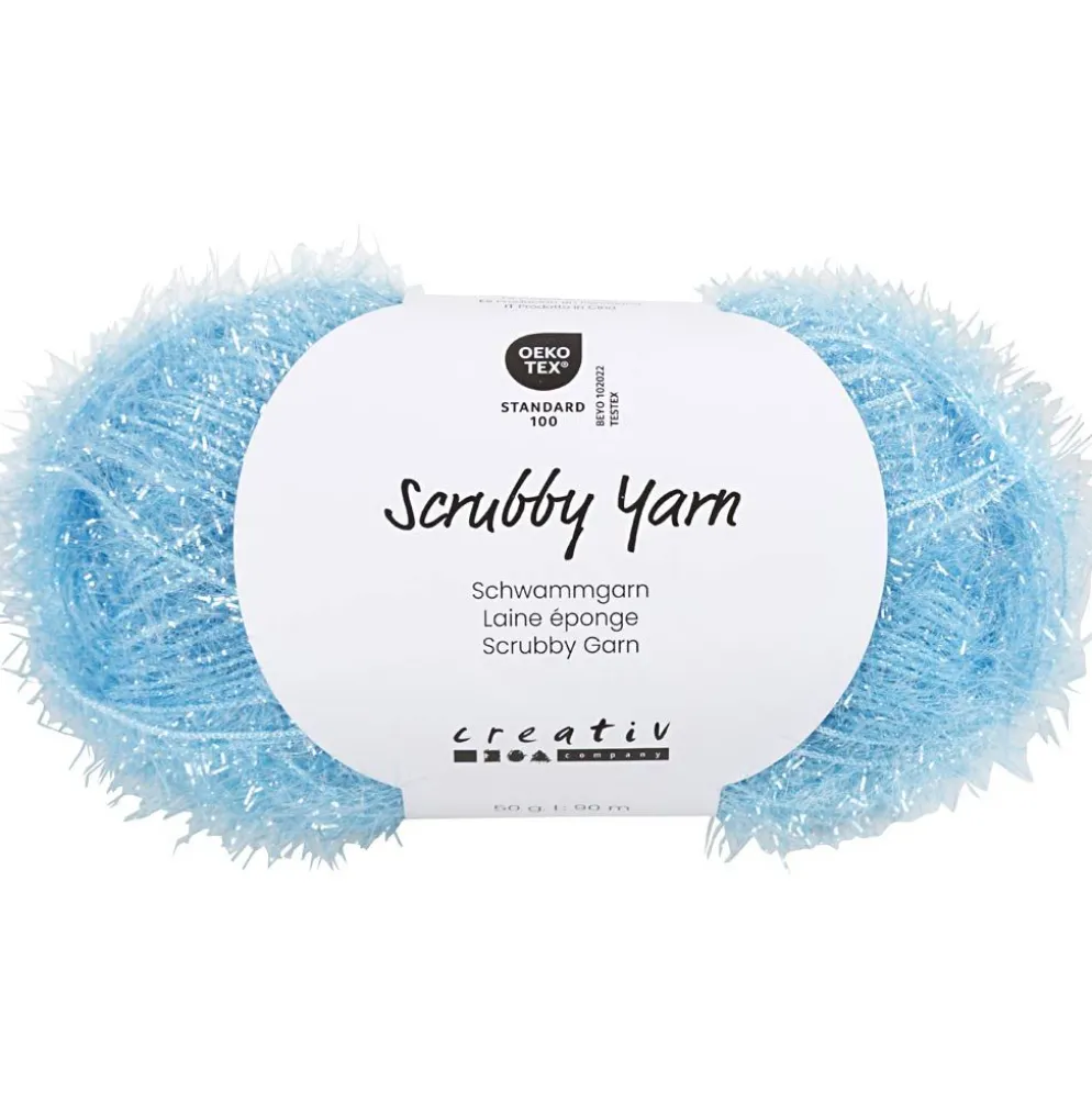 Scrubbygarn, L: 90 M, blå, 50 g/ 1 nystan