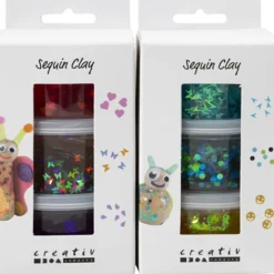 Sequin Clay, blå/grön harmoni, lila/pink harmoni, 6x60 g/ 1 förp.