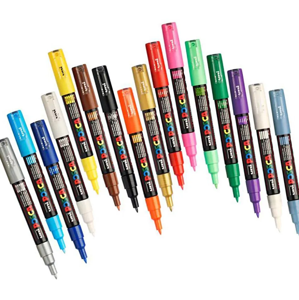 Set med Posca Markers, PC-1MC, nr. PC-1MC, standardfärger, 16 st./ 1 förp.