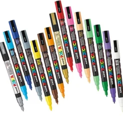 Set med Posca Markers, PC-3M, nr. PC-3M, standardfärger, 16 st./ 1 förp.