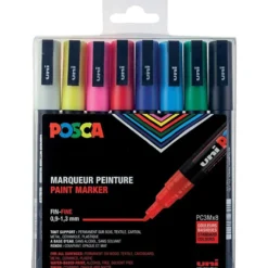 Set med Posca Markers, PC-3M, nr. PC-3M, standardfärger, 8 st./ 1 förp.