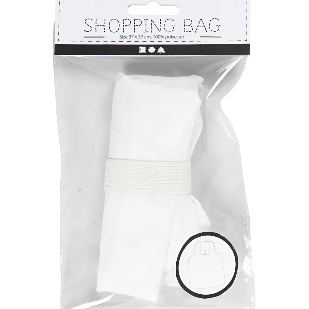 Shopping bag, stl. 37x37 cm, vit, 1 st.