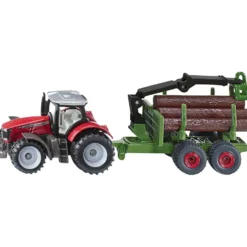 Siku bilar med trailer, Massey Ferguson med skogsvagn, stl. 19x7x3,5 cm, 1 förp.