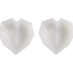 Silikonform, Fasetterat hjärta, H: 2 cm, L: 6 cm, B: 5,8 cm, 2 st./ 1 förp.