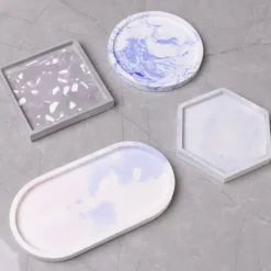 Silikonform, Fyrkantig, rund, sexkantig och oval, H: 1-1,5 cm, Dia. 9-11,2 cm, 4 st./ 1 förp.