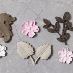 Silikonform, Löv och blommor, H: 0,5 cm, L: 1,8-4,5 cm, 4 st./ 1 st.