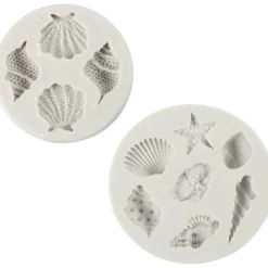 Silikonform, Sjöstjärna, snäcka, skal, H: 0,3-1 cm, L: 1,3-3,3 cm, 2 st./ 1 förp.