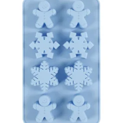 Silikonform, snöflingor och pepparkaksgubbar, H: 2,5 cm, L: 3 cm, B: 4,5 cm, 12,5 ml, 1 st.