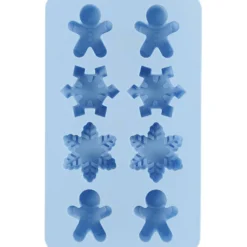 Silikonform, snöflingor och pepparkaksgubbar, H: 2,5 cm, L: 3 cm, B: 4,5 cm, 12,5 ml, 1 st.