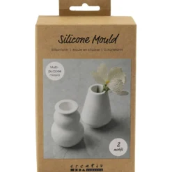 Silikonform, Vas och ljushållare, H: 7,5 cm, Dia. 5,5 cm, matt transparenta, 2 st./ 1 förp.