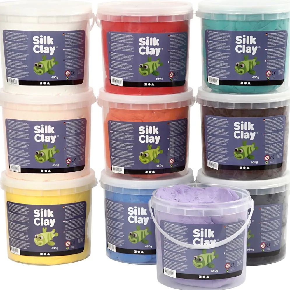 Silk Clay®, mixade färger, 10x650 g/ 1 förp.