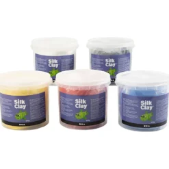 Silk Clay®, primärfärger, 5x650 g/ 1 förp.