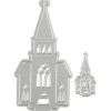 Skär och prägelschablon, kyrkor, stl. 46x91+18x35 mm, 1 st.