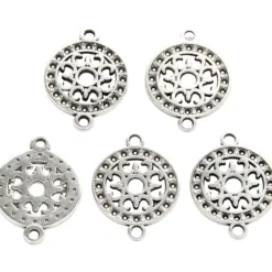 Smyckeberlock, Dia. 14 mm, Hålstl. 1,2 mm, försilvrad, 5 st./ 1 förp.
