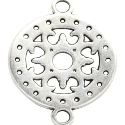 Smyckeberlock, Dia. 14 mm, Hålstl. 1,2 mm, försilvrad, 5 st./ 1 förp.