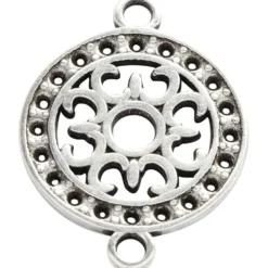 Smyckeberlock, Dia. 14 mm, Hålstl. 1,2 mm, försilvrad, 5 st./ 1 förp.