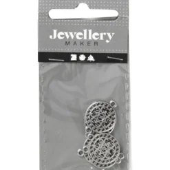 Smyckeberlock, Dia. 14 mm, Hålstl. 1,2 mm, försilvrad, 5 st./ 1 förp.