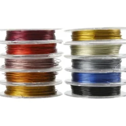 Smyckeswire, tjocklek 0,38 mm, mixade färger, 10 m/ 1 förp.