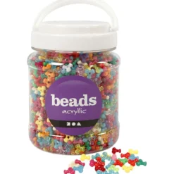 Snurrmix, Dia. 10 mm, Hålstl. 2 mm, ca. 2800 st., mixade färger, 385 g, 700 ml/ 1 burk