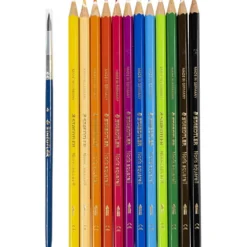 STAEDTLER Noris akvarellfärgblyertspennor, tunt, mixade färger, 12 st./ 1 förp.