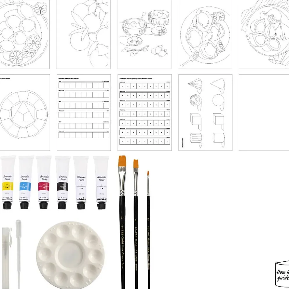 Start DIY Kit Gouache, Målningar, mixade färger, 1 förp.