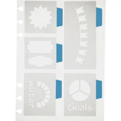 Stencil, 5 stora motiv, ark 12,5x17,5 cm, 1 ark