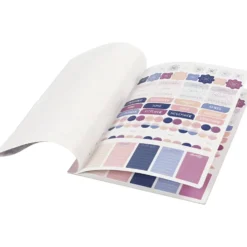 Stickersbok, blommor, A5, guld, lila, rosa, 1 st.