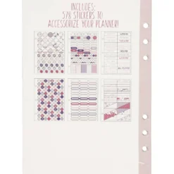 Stickersbok, blommor, A5, guld, lila, rosa, 1 st.